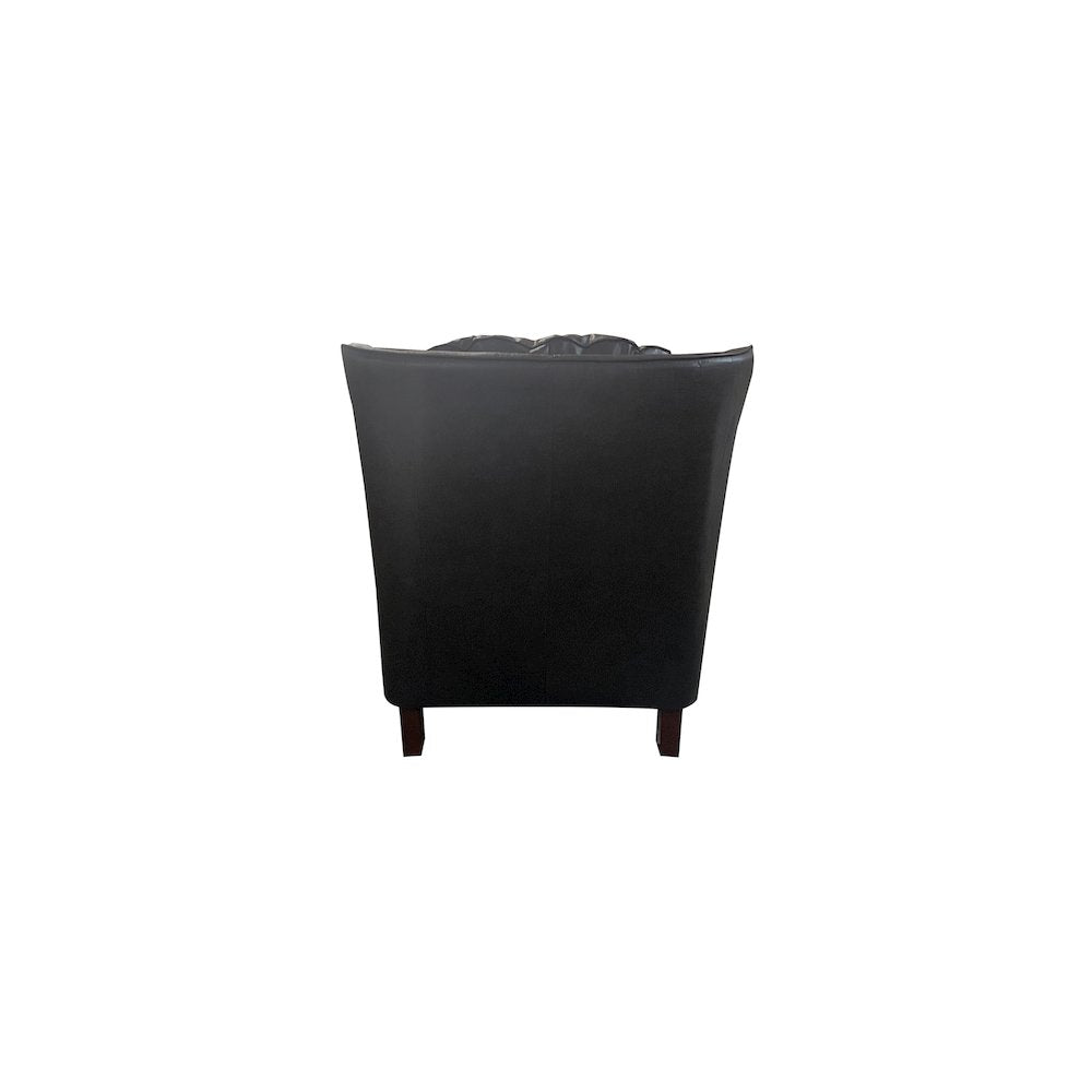 Porter Designs Garnett Crackle Leather Club Style Chair, Black