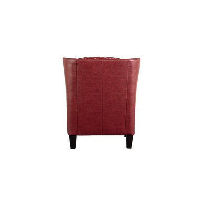 Porter Designs Garnett Crackle Leather Club Style Accent Chair, Red