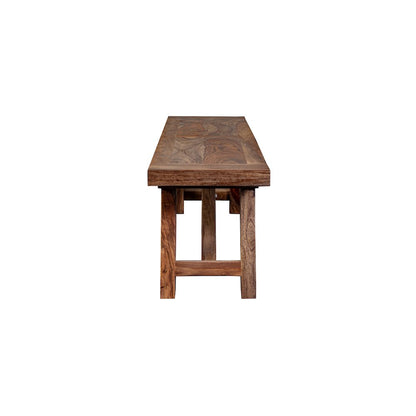 Porter Designs Kalispell Solid Sheesham Wood Dining Bench, Brown