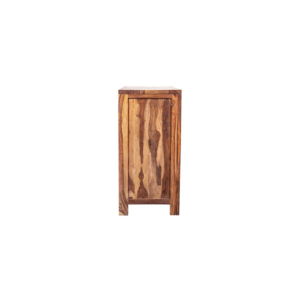 Porter Designs Urban Solid Sheesham Wood 2 Drawer Sideboard, Natural