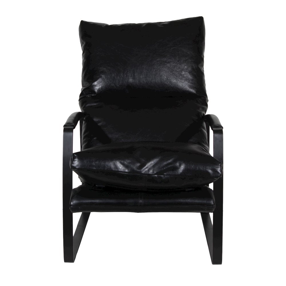 Porter Designs Eugene Top Grain Leather Accent Chair, Black
