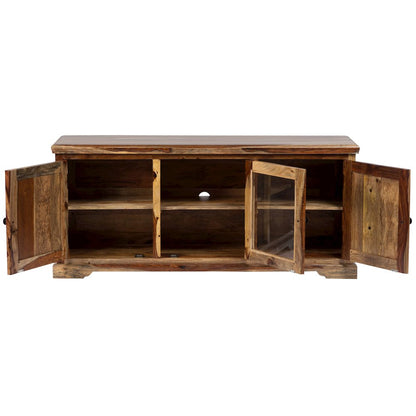 Porter Designs Taos Solid Sheesham Wood TV Stand, Natural