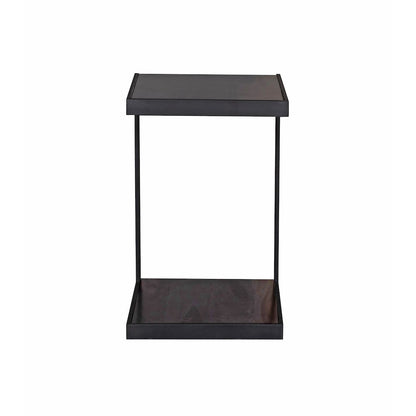 Manzanita Live Edge Solid Sheesham Wood End Table, Dark Brown (Set of 2)