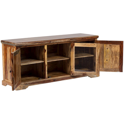 Porter Designs Taos Solid Sheesham Wood TV Stand, Natural