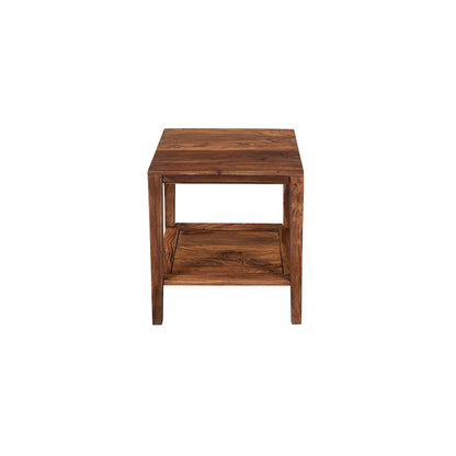 Porter Designs Fall River Solid Sheesham Wood End Table, Natural