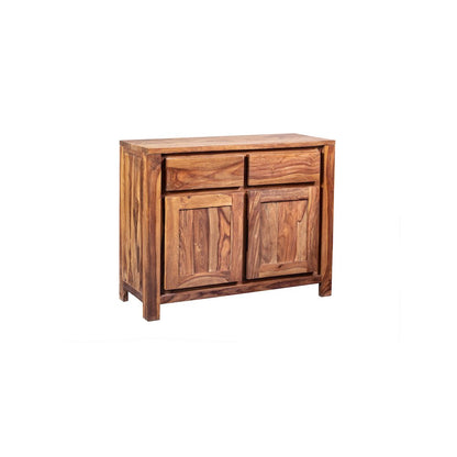 Porter Designs Urban Solid Sheesham Wood 2 Drawer Sideboard, Natural