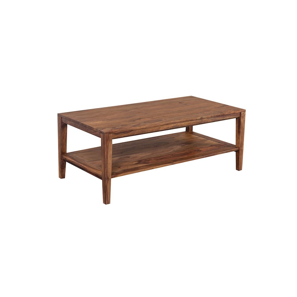Porter Designs Fall River Solid Sheesham Wood Coffee Table, Natural