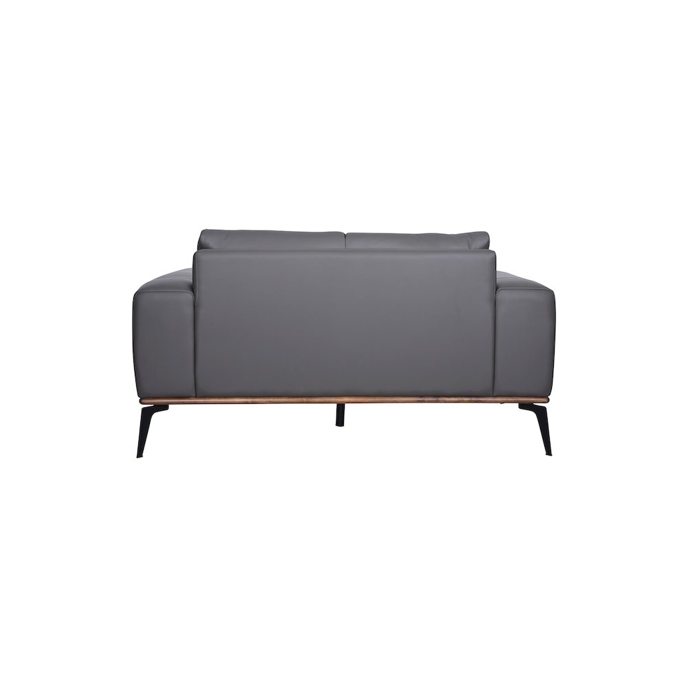 Porter Designs Pietro Top Grain Leather Loveseat, Gray