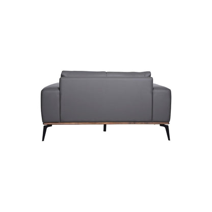 Porter Designs Pietro Top Grain Leather Loveseat, Gray