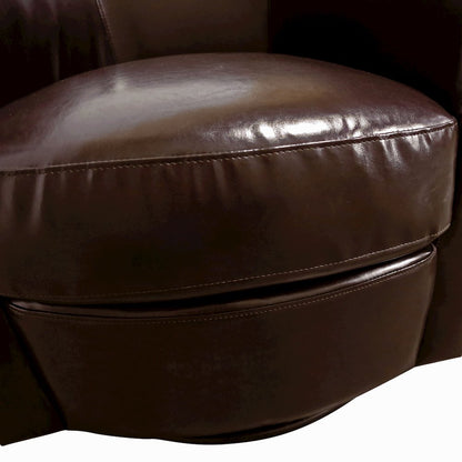 Porter Designs Marvel Contemporary Leather-Look Swivel Accent Chair, Brown