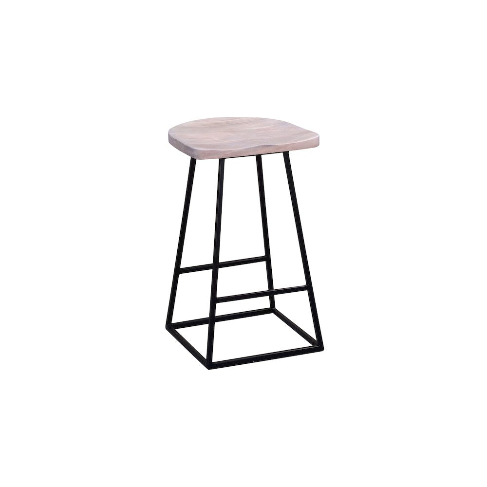 Porter Designs Clement Solid Wood 24" Bar Stool, White