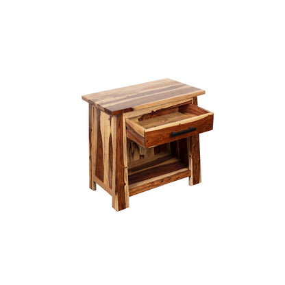 Porter Designs Kalispell Solid Sheesham Wood Nightstand, Natural