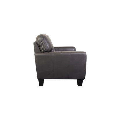 Porter Designs Penner Top Grain Leather Loveseat, Gray