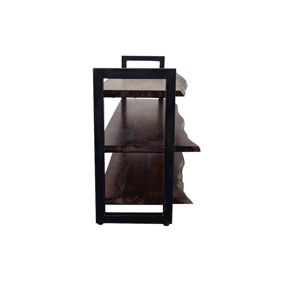 Porter Designs Manzanita Live Edge Solid Sheesham Wood TV Stand, Gray
