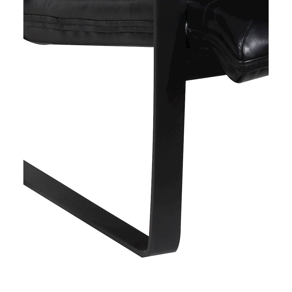 Porter Designs Eugene Top Grain Leather Accent Chair, Black