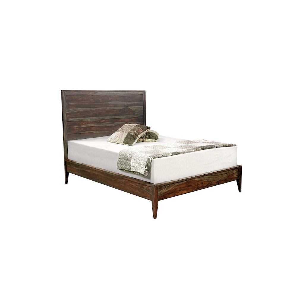 Porter Designs Fall River Solid Sheesham Wood Queen Bed, Gray