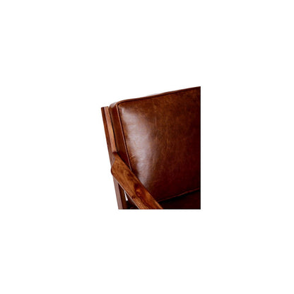 Porter Designs Corvallis Solid Sheesham Wood Accent Chair, Brown