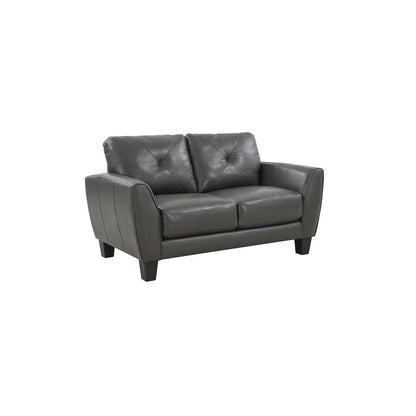 Porter Designs Trento Top Grain Leather Loveseat, Gray