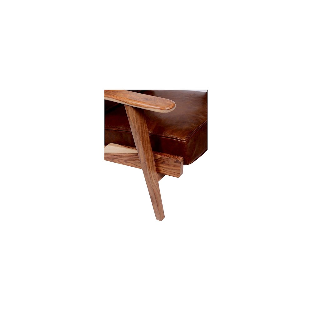 Porter Designs Corvallis Solid Sheesham Wood Accent Chair, Natural