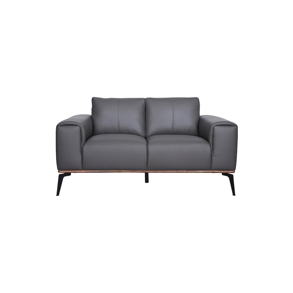 Porter Designs Pietro Top Grain Leather Loveseat, Gray
