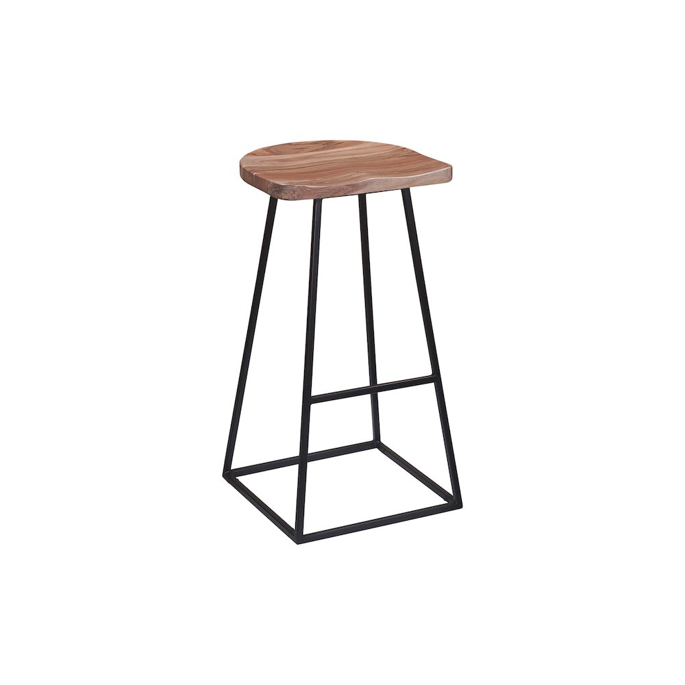 Porter Designs Clement Solid Acacia Wood 30" Bar Stool, Natural