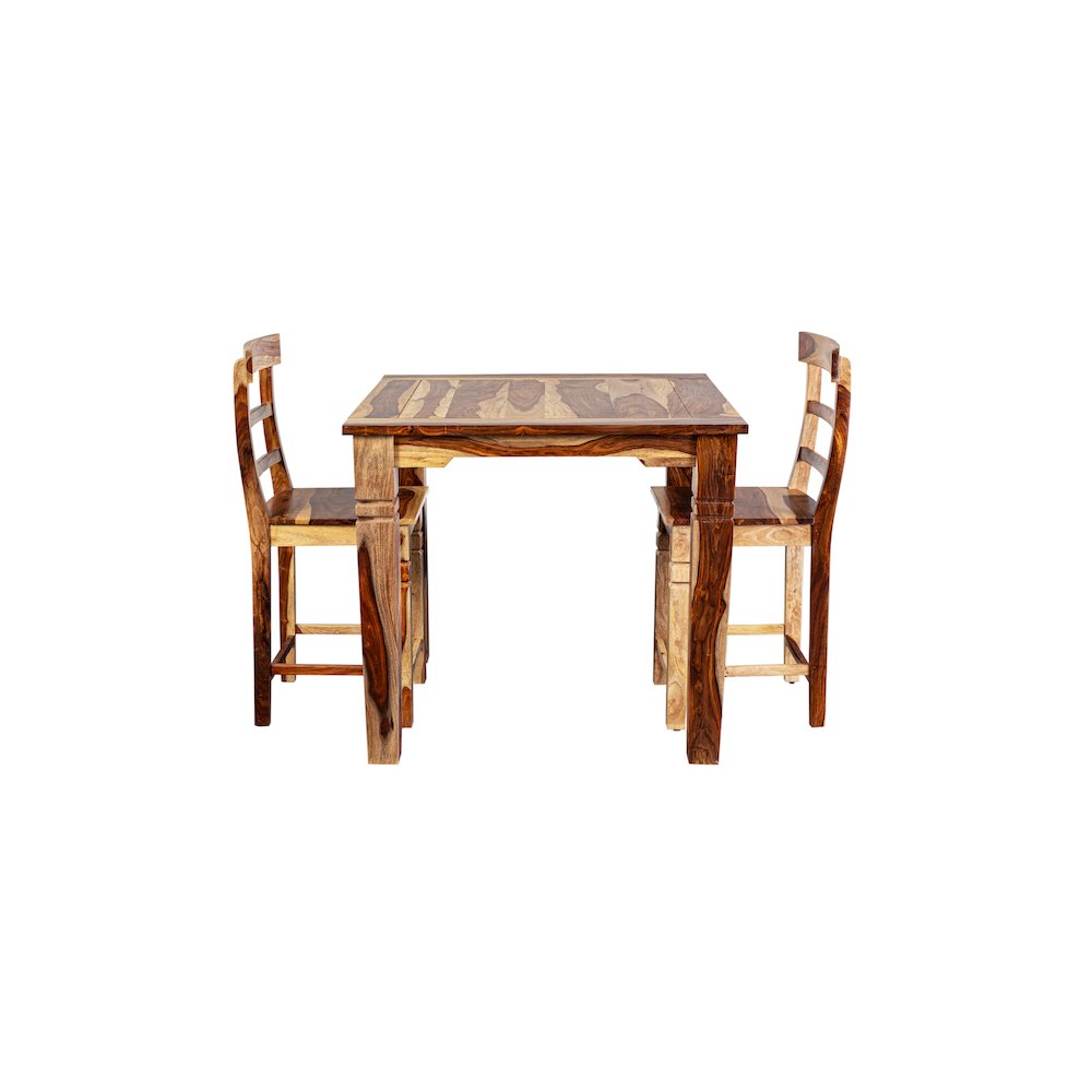 Porter Designs Taos Solid Sheesham Wood 54" Square Counter Table, Natural