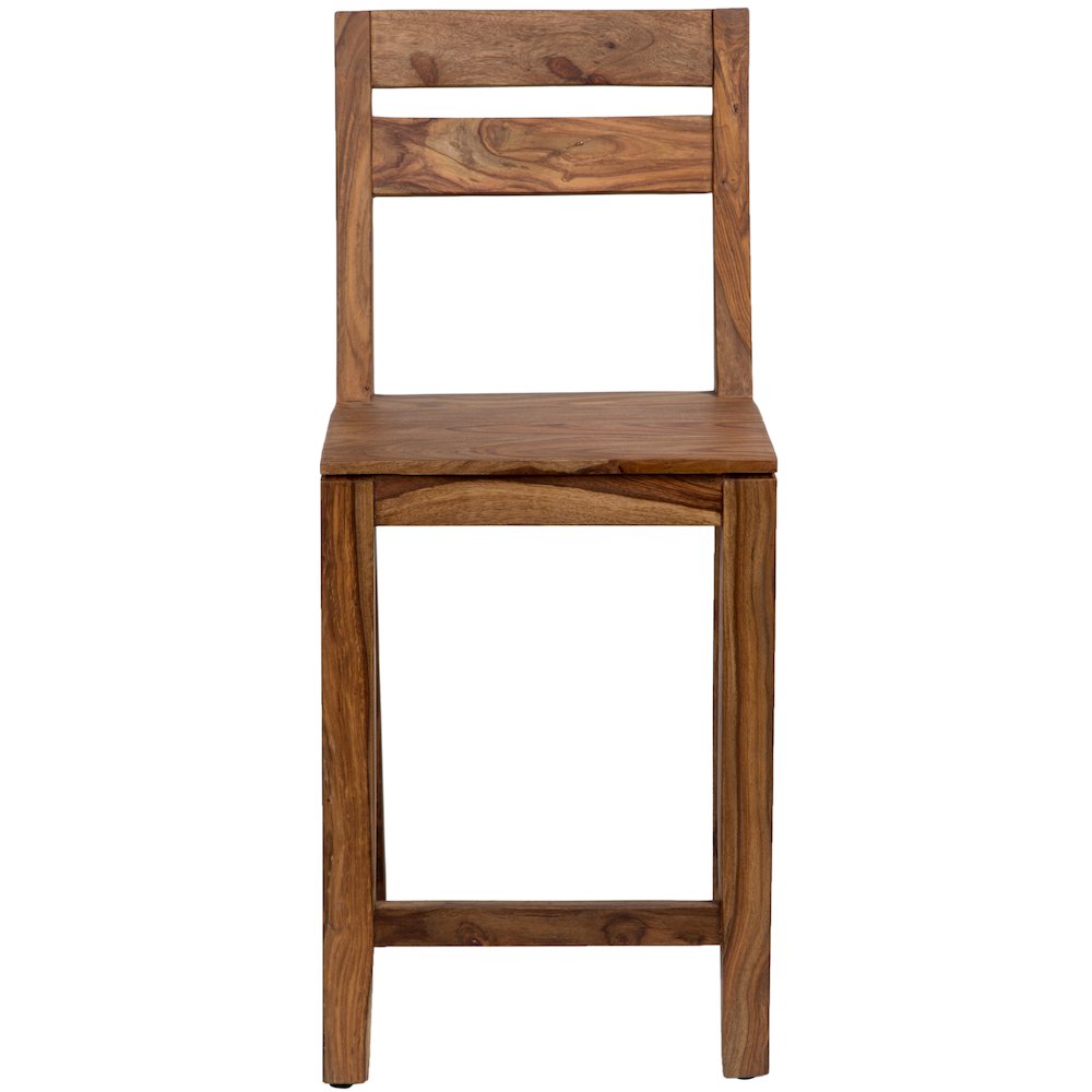 Urban Solid Sheesham Wood 24" Counter Height Dining Chair, Natural (Set of 2)