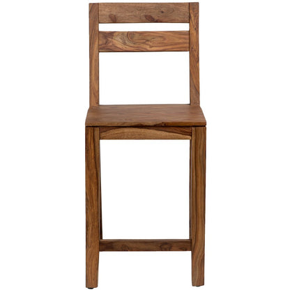 Urban Solid Sheesham Wood 24" Counter Height Dining Chair, Natural (Set of 2)