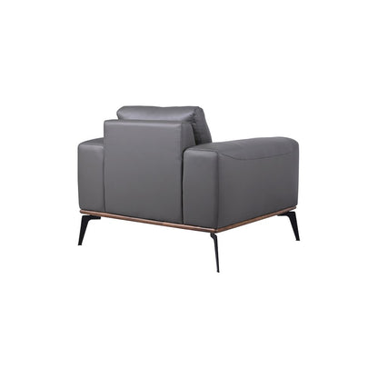 Porter Designs Pietro Top Grain Leather Chair, Gray