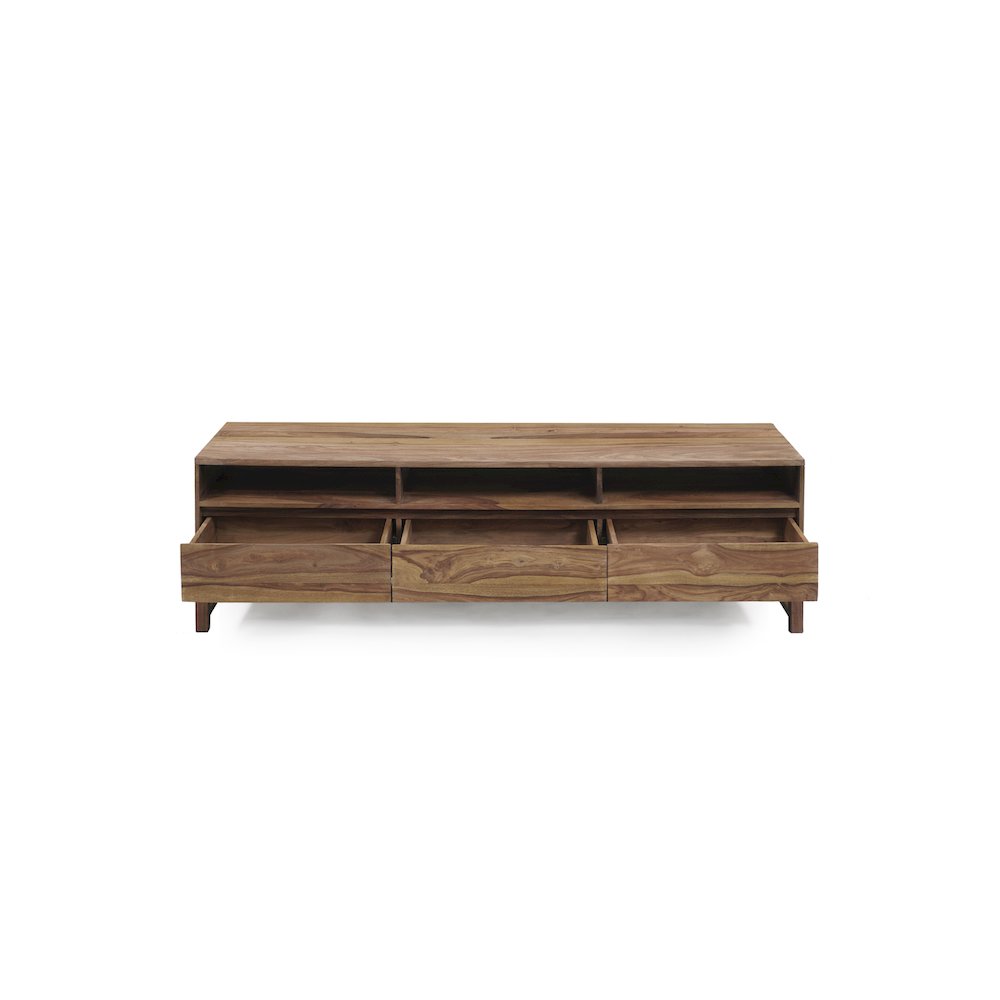 Porter Designs Urban Solid Sheesham Wood TV Stand, Brown