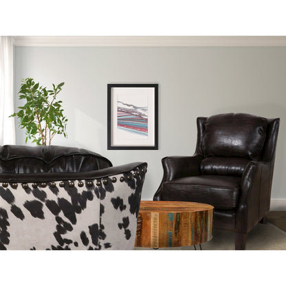Porter Designs Wrangler Leather-look & Cow Pattern Accent Chair, Brown