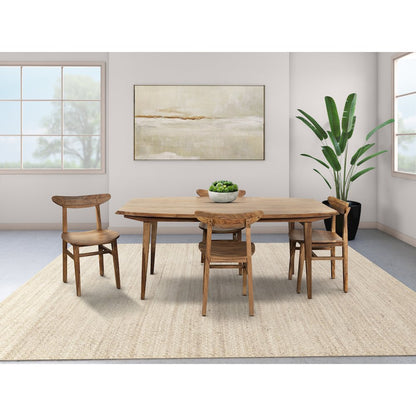 Porter Designs Fusion Solid Sheesham Wood Dining Chair, Natural (Set of 2)