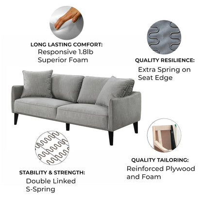 Porter Designs Cavett Mid-Century Modern Sofa, Cream