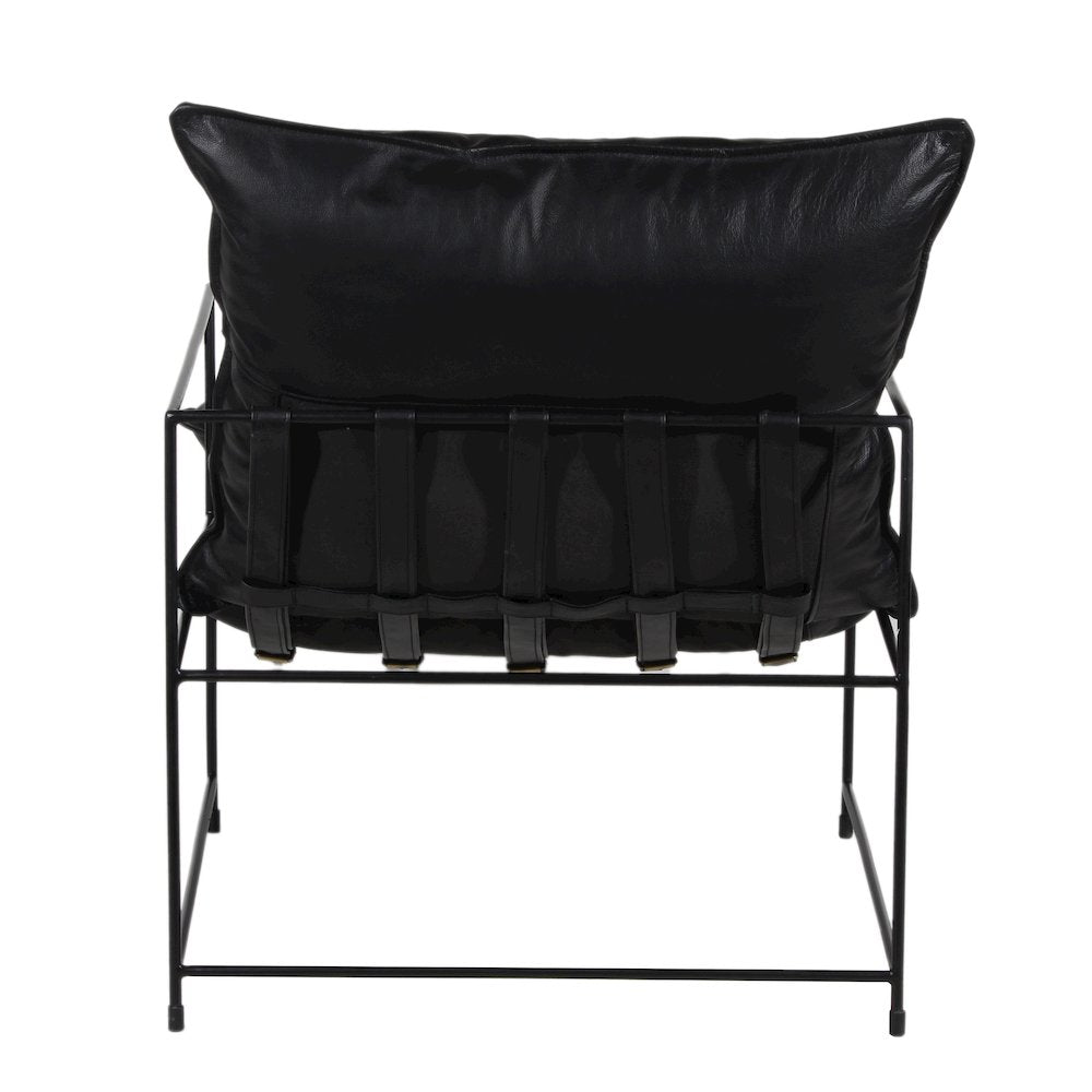 Porter Designs Hagen Black Iron Frame Accent Chair, Black