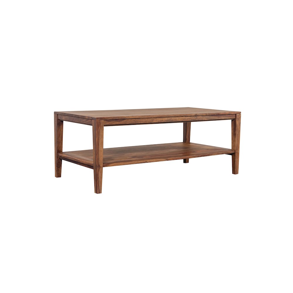 Porter Designs Fall River Solid Sheesham Wood Coffee Table, Natural