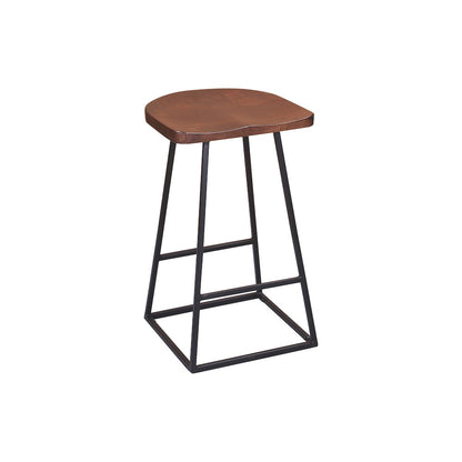 Porter Designs Clement Solid Wood 24" Bar Stool, Brown