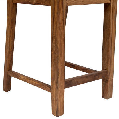 Urban Solid Sheesham Wood 24" Counter Height Dining Chair, Natural (Set of 2)