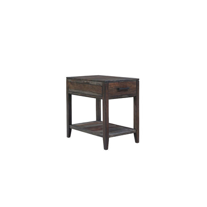 Porter Designs Fall River Solid Sheesham Wood End Table, Natural