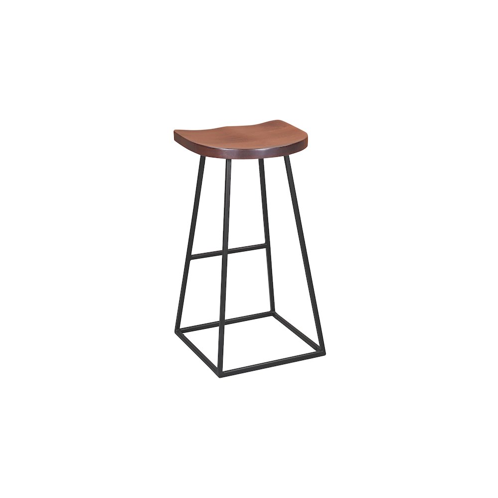 Porter Designs Clement Solid Wood 30" Bar Stool, Brown