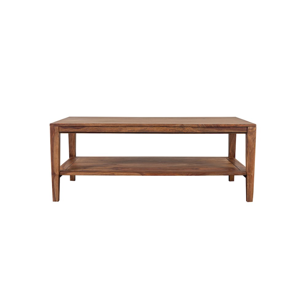 Porter Designs Fall River Solid Sheesham Wood Coffee Table, Natural