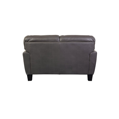 Porter Designs Penner Top Grain Leather Loveseat, Gray