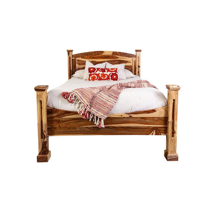 Porter Designs Taos Solid Sheesham Wood Queen Bed, Natural