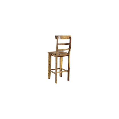 Taos Solid Sheesham Wood Ladderback 30" Bar Height Bar Stool, Natural (Set of 2)