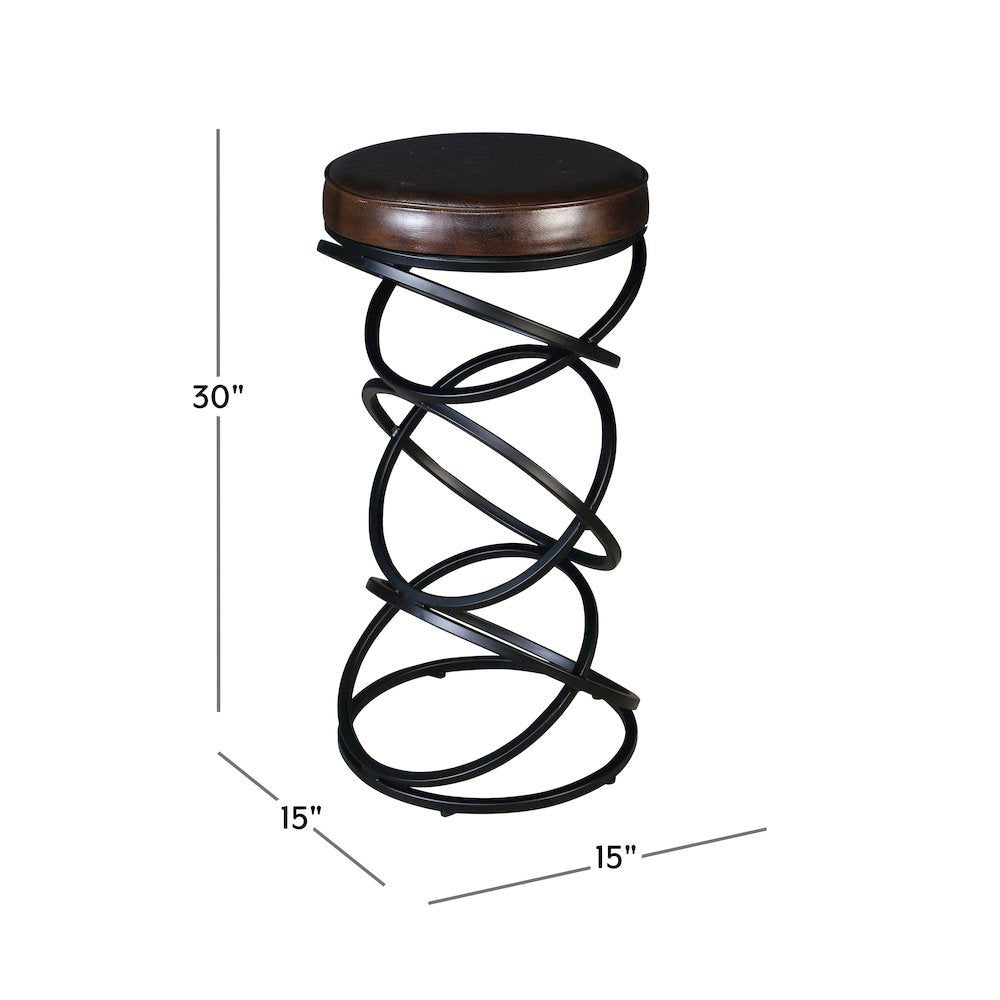 Porter Designs Polaris Leather 30" Bar Stool, Brown