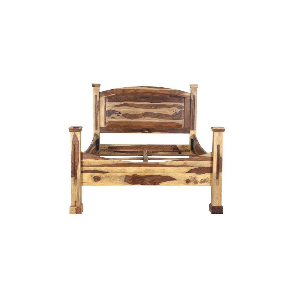 Porter Designs Taos Solid Sheesham Wood Queen Bed, Natural