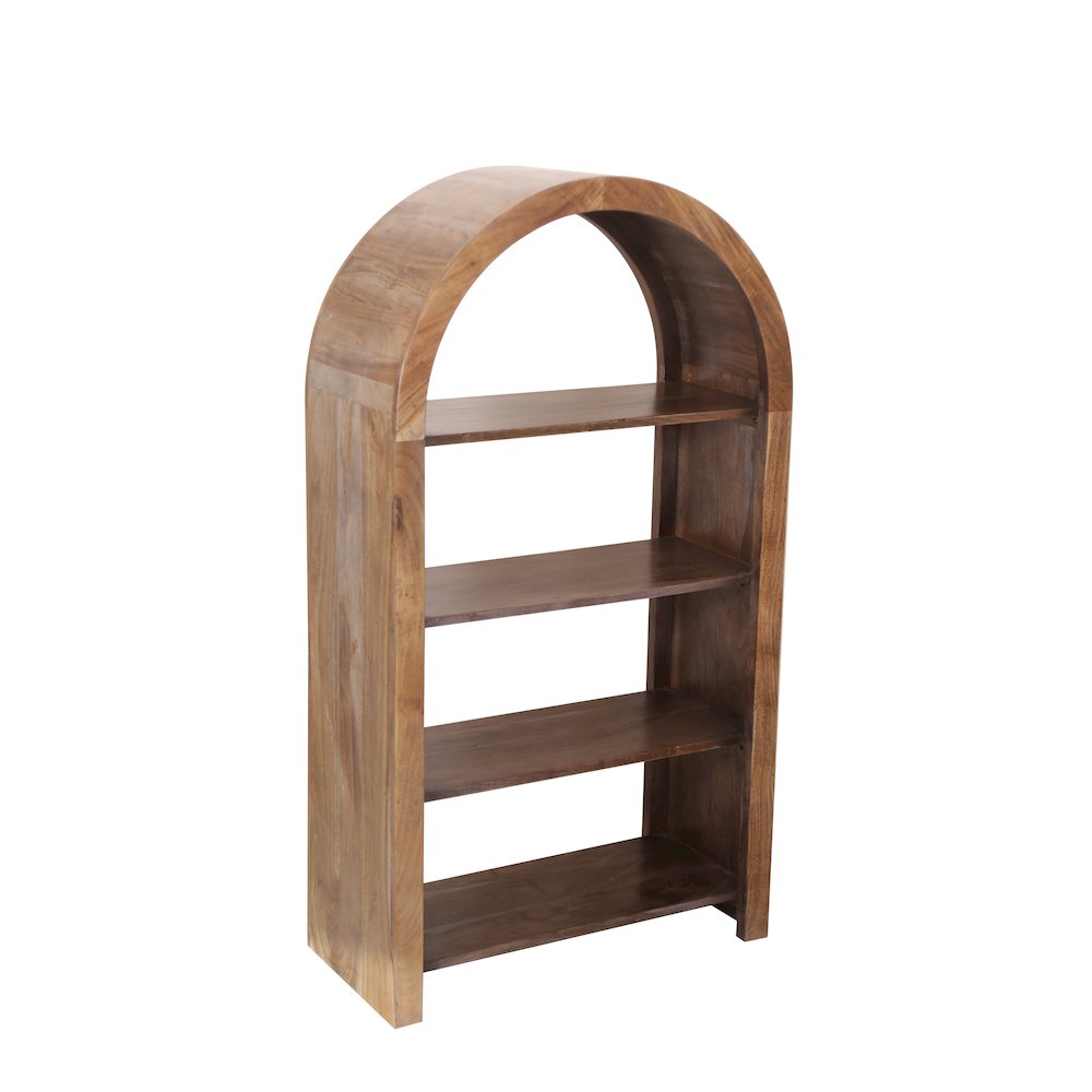 Ellipse Solid Acacia Wood Bookcase, Brown