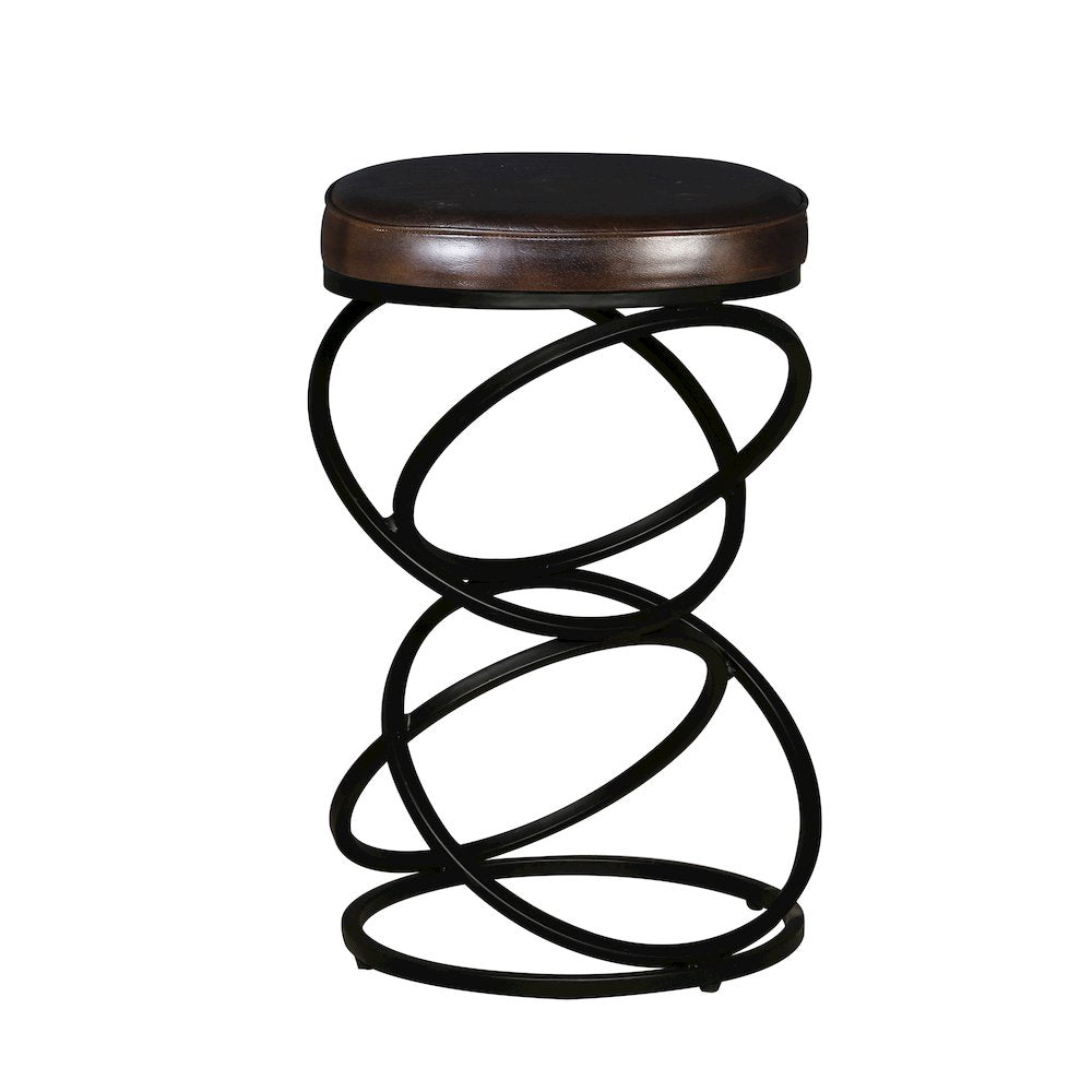 Porter Designs Polaris Leather 24" Bar Stool, Brown