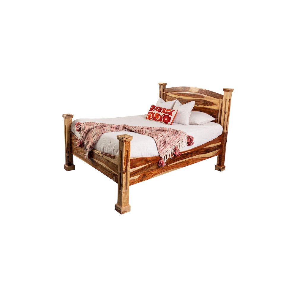 Porter Designs Taos Solid Sheesham Wood King Bed, Natural