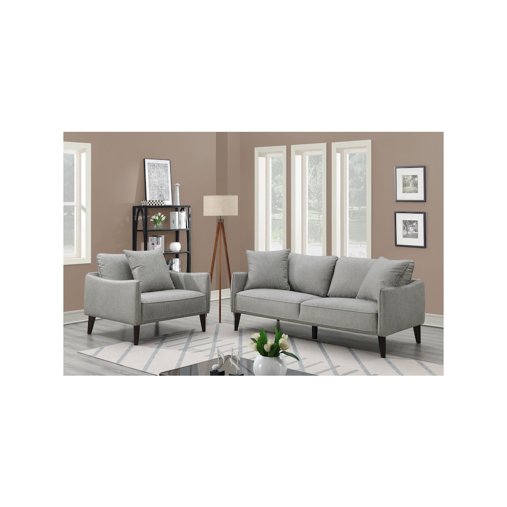 Porter Designs Cavett Mid-Century Modern Sofa, Cream