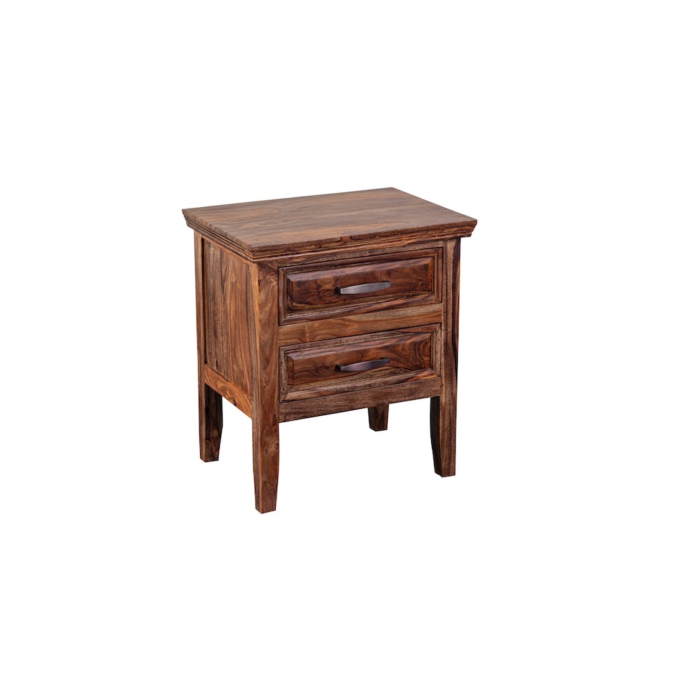 Porter Designs Sonora Solid Sheesham Wood Nightstand, Brown